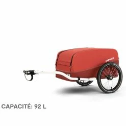 Remorque Vélo Utilitaire Cargo Kalle Croozer 92 Litres -Remorques vélo Soldes Remorque velo cargo Croozer kalle rouge