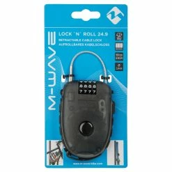 Antivol Câble Rétractable 90 Cm Lock 'N' Roll M-Wave -Remorques vélo Soldes antivol cable retractable m wave emballage