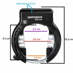 Antivol De Cadre Rétractable Kryptonite Compatible Plug In -Remorques vélo Soldes antivol de cadre retractable kryptonite compatible plug in full 4
