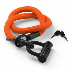 Antivol Tex-Lock Eyelet M 120 Cm Certifié Sold Secure Et ART2 -Remorques vélo Soldes antivol tex lock eyelet u orange