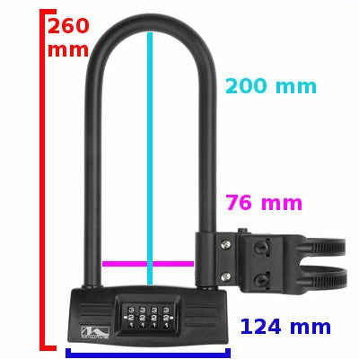 Antivol U à Code Avec Support Vélo M-Wave 3 Antivol U à Code Avec Support Vélo M-Wave – Image 3