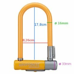 Antivol Vélo Kryptolok Mini 7 Orange - Kryptonite -Remorques vélo Soldes antivol velo kryptolok mini 7 orange kryptonite full 6