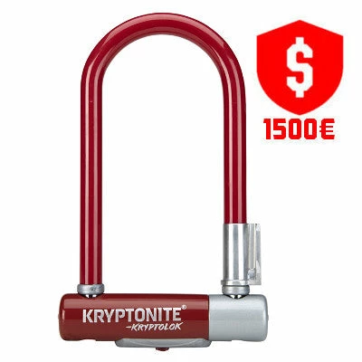 Antivol Vélo Kryptolok Mini 7 Rouge - Kryptonite 1 Antivol Vélo Kryptolok Mini 7 Rouge - Kryptonite