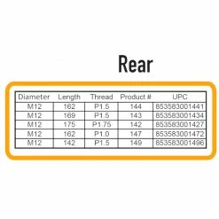Antivol Pour Roues Avant Et Arrière à Axe Traversant M12 Pinhead -Remorques vélo Soldes axe antivol traversant roue arriere m12x175xp175