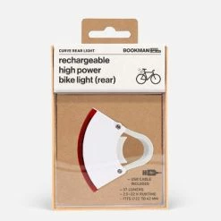 Eclairage Vélo Led Rechargeable Arrière 37 Lumens Curve Bookman -Remorques vélo Soldes eclairage velo led rechargeable arriere curve bookman blanc full