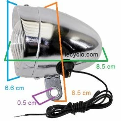 Brandless Feu Avant Dynamo Vintage Sur Fourche De Vélo -Remorques vélo Soldes feu avant dynamo vintage sur fourche de velo full 6