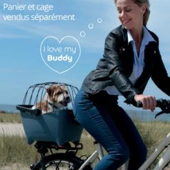 Panier Vélo Pour Chien Bleu Tendance Basil Buddy -Remorques vélo Soldes panier velo pour chien bleu tendance basil buddy full 3