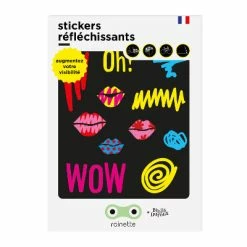 Planche De Stickers Réfléchissants Grand Format Rainette -Remorques vélo Soldes planche de stickers reflechissants grand format rainette kiss full