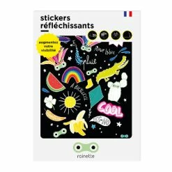 Planche De Stickers Réfléchissants Grand Format Rainette -Remorques vélo Soldes planche de stickers reflechissants grand format rainette peps full
