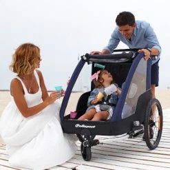 Remorque Vélo Enfant 2 Places Pliable Avec Suspension Polisport -Remorques vélo Soldes remorque velo enfant 2 places pliable avec suspension polisport full 5