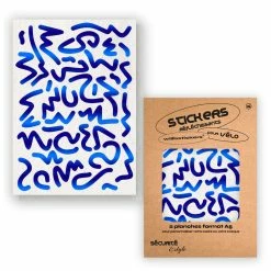 Stickers Réfléchissants Pour Cadre De Vélo Motif Louvre Will B -Remorques vélo Soldes stickers velo will b motif louvre bleu